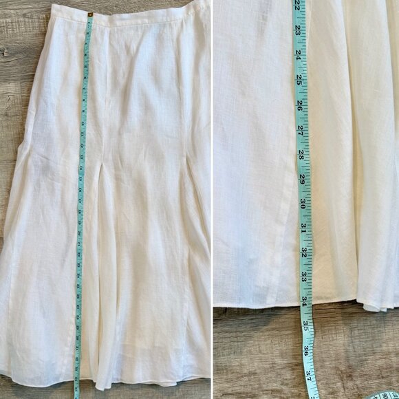 Lauren Ralph Lauren 100% Linen Ivory Maxi Skirt (size 12) - Picture 10 of 10